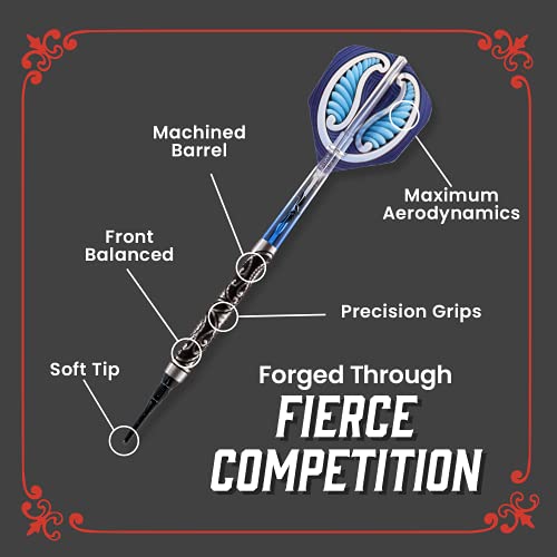 Shot! Darts Warrior Tipu Soft Tip Dart Set Front Weighted 80% Tungsten Barrels 20gm