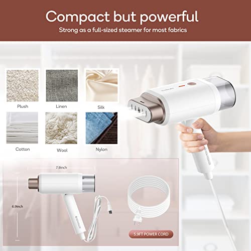 Newbealer Steamer for Clothes, 1200W Travel Steamer with Horizontal & Vertical Steaming, 2 Steam Levels, Dry Ironing, Foldable, 1.5lbs Lightly, 180ml Handheld Fabric Wrinkle Remover (120V Only) by Newbealer - Image 9