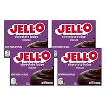 Jell-O Instant Pudding & Pie Filling Mix, Chocolate Fudge Flavor, Fat Free Dessert for Baking, Parfaits & No-Bake Treats, 3.9 oz Pack of 4