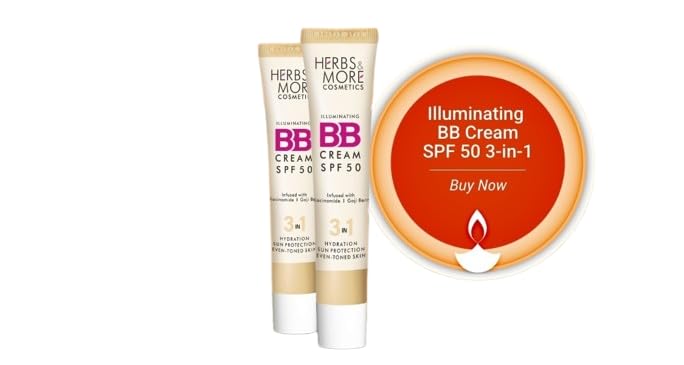 Cosmetics Illuminating BB Cream SPF 50 | 3 in 1 Skin Brightening, Moisturizing & UV Protection Formula | Lightweight, Non-Greasy, Perfect for Everyday Natural Glow-image-2