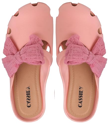 Image of CASSIEY Fashion Slippers For Women slipper Printed Bow design Slip on Flat Sandals