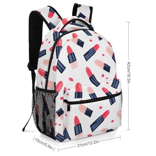 Lipstick Pattern Funny Backpack Casual Daypack Lightweight Shoulders Bag for Men Women Cute Print2