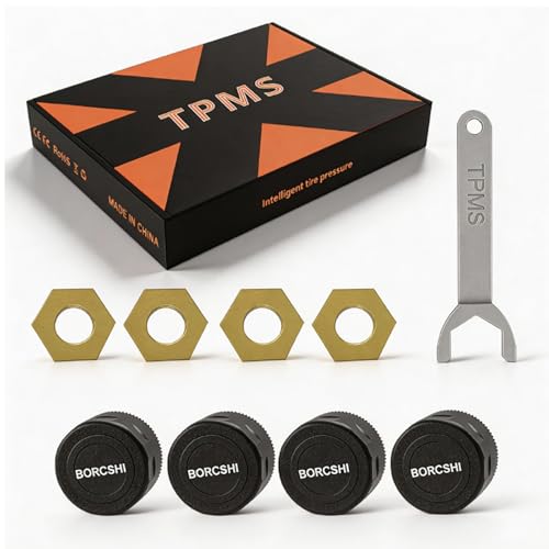 TPMS External Sensor,Tire Pressure Monitoring System Auto Tyre Diagnose Kit for 315MHZ GM Chevy Chevrolet Set of 4,Activate Learning Without Tools,Easy to Install OE 13586335,13598771