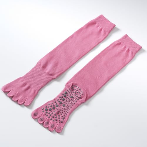 Verdancy Yoga Pilates Toe Socks with Grips for Women Knee Highs Non Slip Cushioned Over the Calf Socks for Barre Ballet2