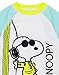 Peanuts Snoopy Swimsuit Set for Boys | Kids Blue 2 Piece T-Shirt & Shorts All in One Swimming Bundle | Swimwear Body Wear