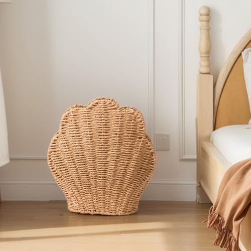 Panier tressé motif coquillage : corbeille de stockage robuste - 4