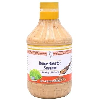 Deep-Roasted Sesame Dressing & Marinade, Rich Nutty Japanese Style Sesame Sauce, Creamy Umami Flavor with Soy, Garlic & Vinegar, Perfect for Salads, Noodles, Chicken, Vegetables & Dipping, No Artificial Preservatives, Restaurant-Quality Asian Dressing, [ 60 fl oz , 3.6 lb ]