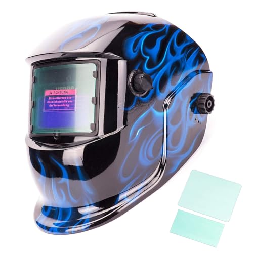 Automatic welding helmet Automatic darkening welding mask + solar cells, incl. 2 additional lenses Welding shield with large field of vision, for MIG MAG TIG and...