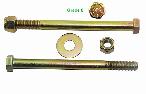 Image of 5 /8 inch x 8 inch Hex Head Bolt by Color Galvanization with Nylon Lock nut and Large Size Washer Assortment Kit,Alloy Steel,Grade 8.(2pcs Pack). by Metalsuberg