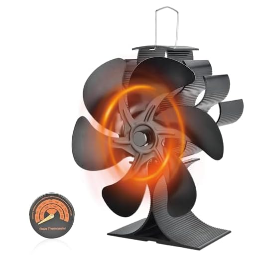 SHAVINGFUN Ventilatore,6 Lame Ventola da Caminod Senza Corrente Silenziosa, a Gas/Pellet/Legna per Bruciatore di Tronchi/Stufa/Camino