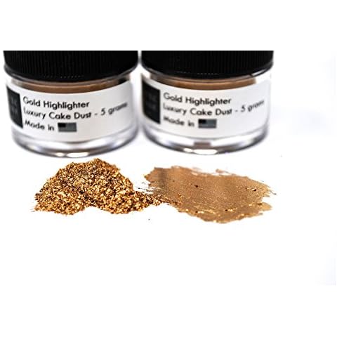 (2 Pack) GOLD HIGHLIGHTER Luxury Cake Dust, 10 grams total, USA Made Cover