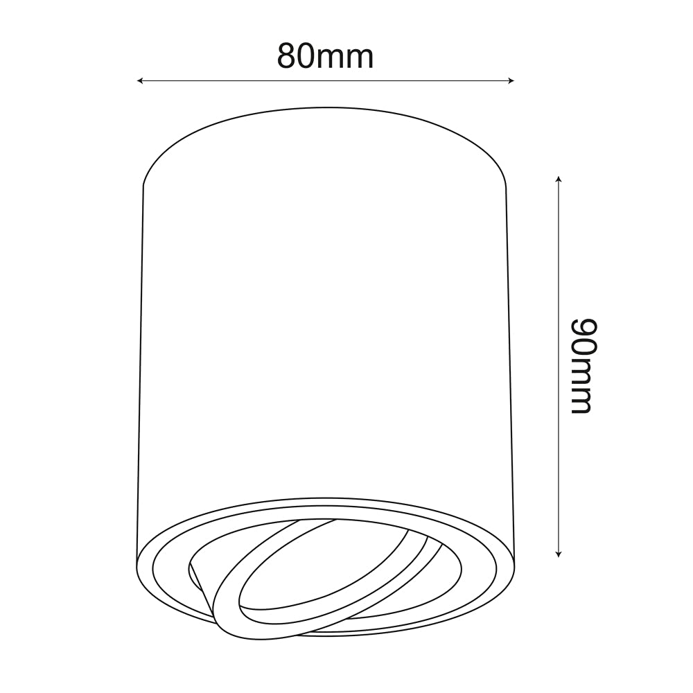 INNOVATE LED Aufbauspot - 35° schwenkbare Aufbauleuchte - kompakter Aufputz Deckenspot - moderner IP20 Aufbaustrahler GU10 Fassung - flaches Downlight excl. Leuchtmittel (4 Stück, Schwarz Rund)