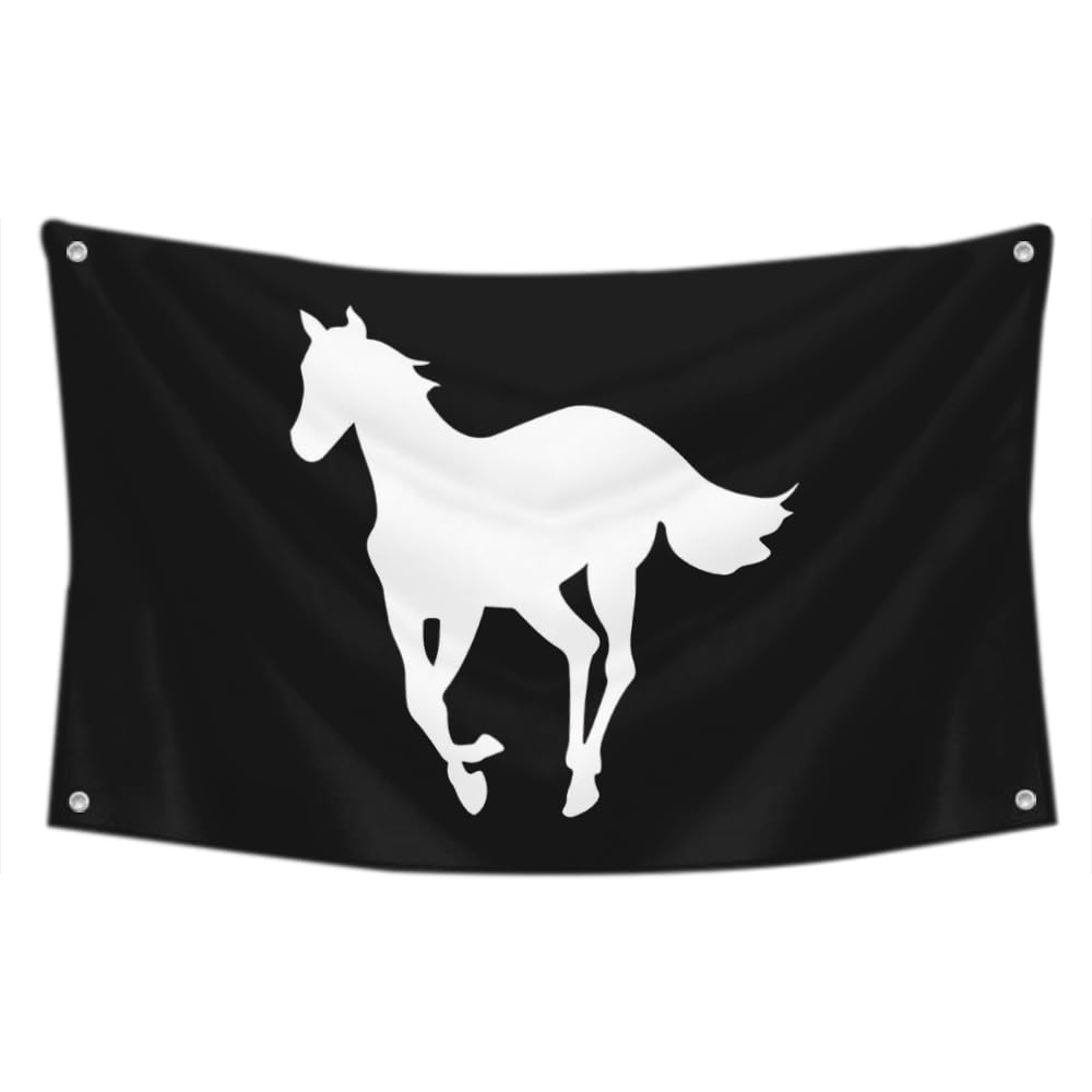 2but White Pony Flag Alternative metal band Banner Tapestry College Decor 3x5 Feet Indoor Outdoor Poster (Black)