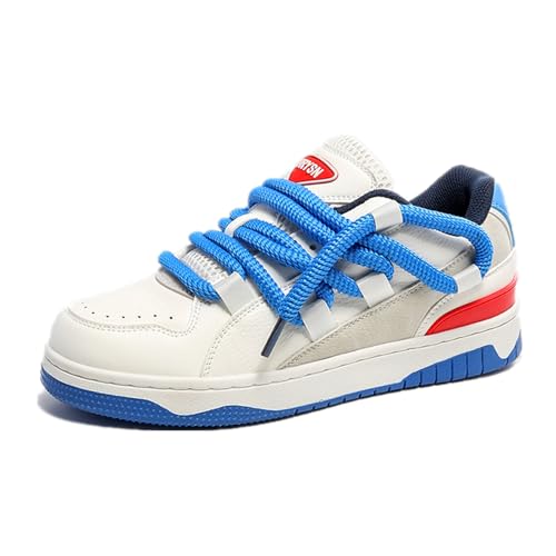 Men's Retro Color Block Fashion Sneakers Chunky Platform Casual Walking Running Street Style (Blue,7)