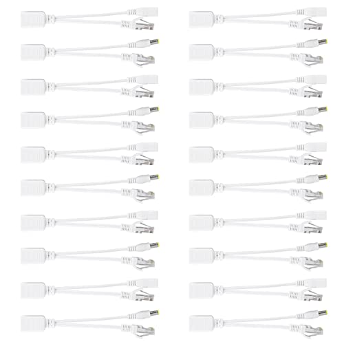 Cable Power Over Ethernet Brrnoo, Transmisión Superior, Plug and Play, Pequeño Volumen para Cámara IP, 10 Pares POE RJ45 Splitter miniatura 2