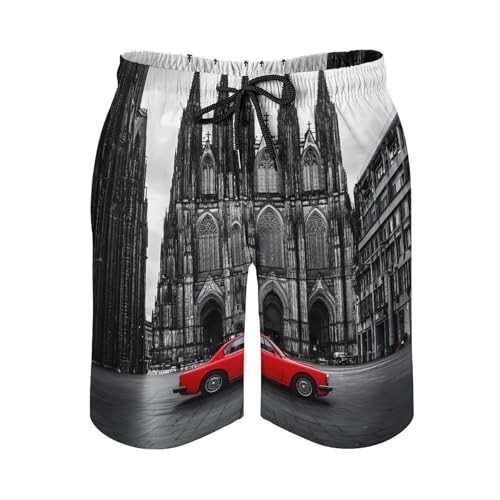 Cologne Cathedral Famous City Mens Swim Trunks Quick Dry Board Shorts Beach Swimwear Bathing Suits2