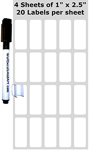 Dry Erase Labels Stickers with Dry Erase Marker-Heavy Duty 4 mil Vinyl White Board Wall Stickers-Pack of 80 (1" x 2.5") Removable Peel and Stick Labels-Many Kinds to Choose from-Made in The USA! - Thumbnail 5