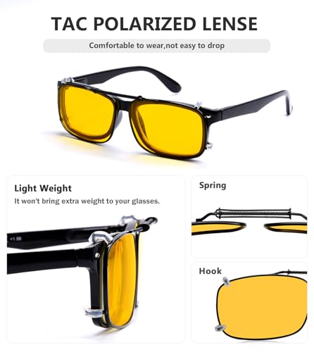 Image of Eyekepper Clip on Sunglasses Over Eyeglasses, 57 * 39MM | Sunglass Clips, Polarized Clip-on Shades, Men's Clip ons, Clipon for Women, Attachment for Eyeglass, Snap on 57mmX39mm Lenses