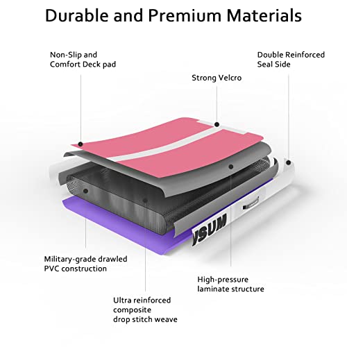 AWSUM Inflatable Air Gymnastics Mat 10ft/13ft/16ft/20ft/23ft Training mat 4/8 inches Thick tumbling mat with Electric Pump for Home/Gym/Outdoor