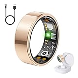 Health Tracker Ring, Smart Health Ring for Women Men with Heart Rate, Blood Oxygen, Sleep Monitor, Steps,Calories, No Subscription Fee, IP68 Waterproof Smart Ring for iPhone & Android (Rose Gold, 6#)