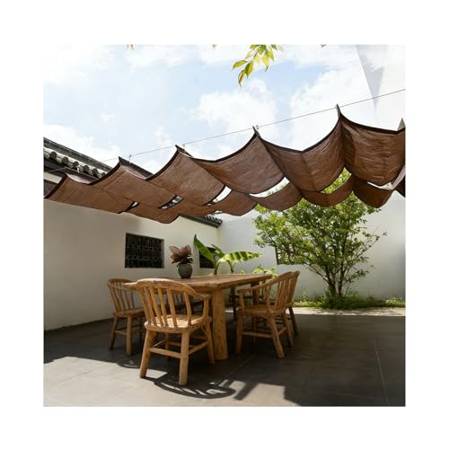 Pergola rétractable en bois avec voile d'ombrage - Auvent extérieur pour terrasse, jardin et véranda, kit d'installation facile inclus (l : 2,6 m x L : 4 m)