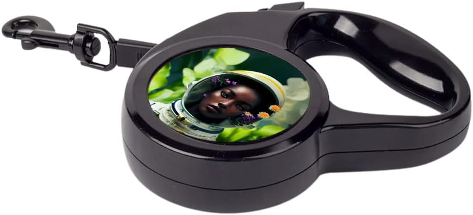 Floral Retractable Pet Leash - Astronaut Print Leash - Printed Dog Leash - 118 inches