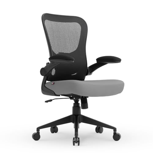 Cadeira de Escritório Ergonômica DT3 Vita, Braço Rtátil até 90º, Apoio Lombar Ajustável, Mesh Spandex ™ Respirável, Tecido Softex™, Confortável, Espuma Injetada, Certificada NR-17(Grey)