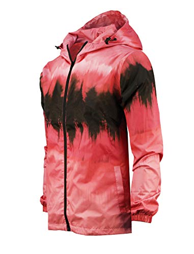 Image of SCREENSHOT Mens Streetwear Windbreaker Jacket - Lightweight Graphic Hoodie, Graffiti Hip Hop Urban Fashion Pullover Top