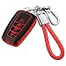 Tukellen for Toyota Key Fob Cover with Keychain Special Soft TPU Key Case Protector Compatible with 2018-2020 Toyota RAV4 Camry Avalon C-HR Prius Corolla(only for Keyless go)-Red