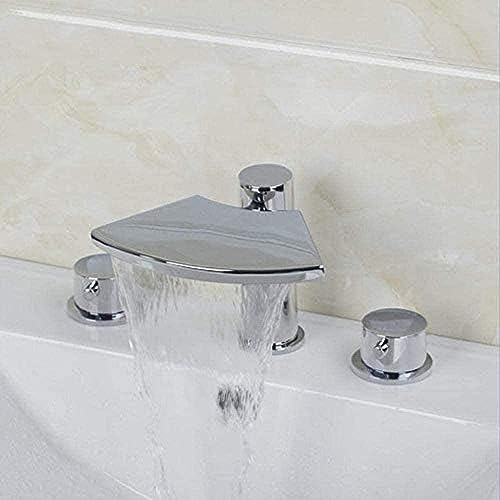 Robinet cascade baignoire chrome à deux poignées pour une ambiance spa à la maison