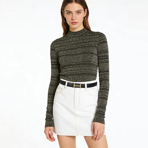 Image of Aurolran Women's Leather Belt with Buckle - Ideal for Dresses, Jeans, and Coats
