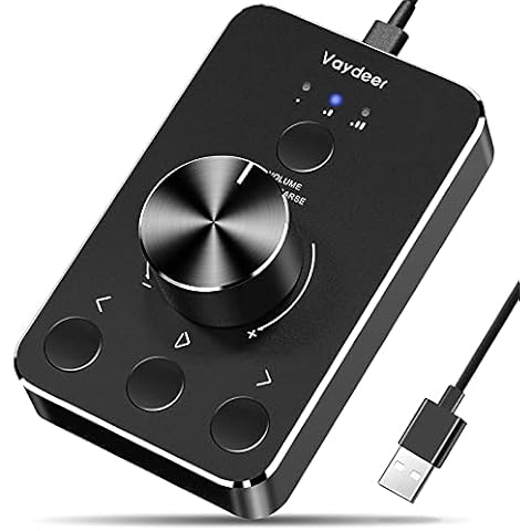 VAYDEER Volume Controller, USB Volume Controller,Multimedia Controll Knob with one Key Mute Function for PC,Audio Volume Remote Controller Support WinXP/7/8 10/VISTA/MAC Cover