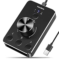 Wonderful usage experience of volume controller: Rotate the Multimedia knob to adjust the volume.With one key mute function, just press the knob when you are listening to music, the music will be stopped and then restart playing if pressing the knob ...
