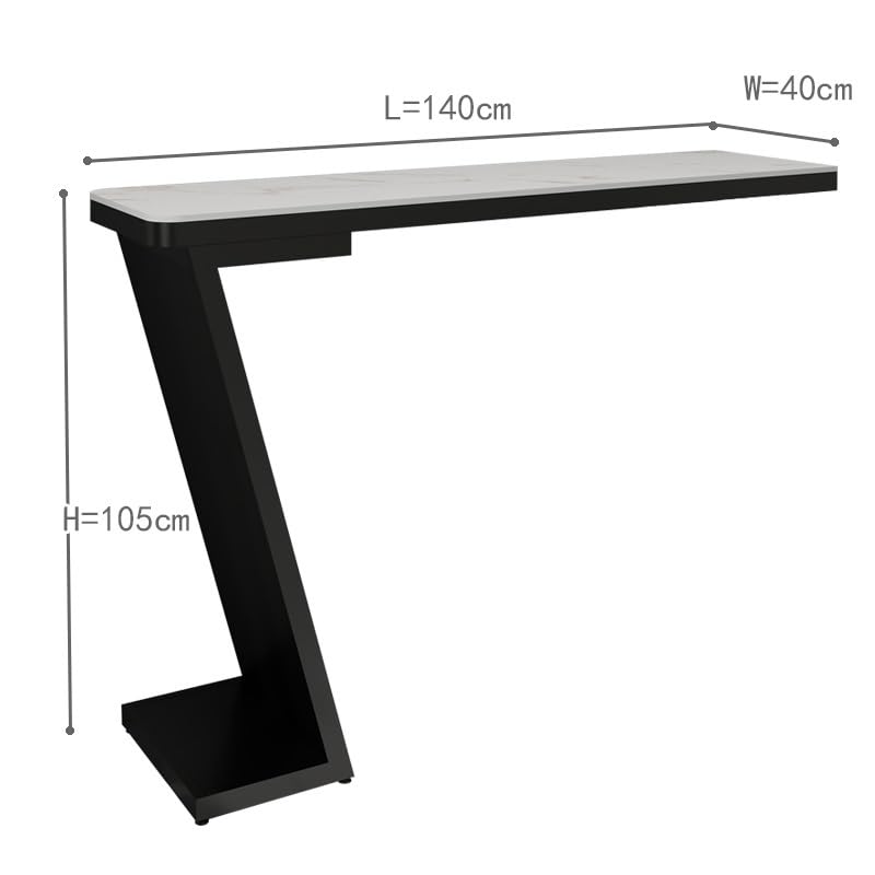 Table de Bar Haute Rectangulaire 140x40x105cm Métal Robuste Extérieur