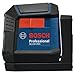 BOSCH GLL50-20G 50 Ft Green-Beam Self-Leveling Cross-Line Laser, Includes Integrated Magnetic Mount, 2 AA Batteries, & Soft Pouch