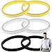 Produktbild Benaton 3 Paar Gold Ärmelhalter Männer und Frauen, Anti Rutsch Armband, Männer Ärmelhalter, Elastische Metallarmbänder, Elastische Hemd Ärmelhalter, zum Fixieren von Langen Ärmeln(gold+silber+schwarz)