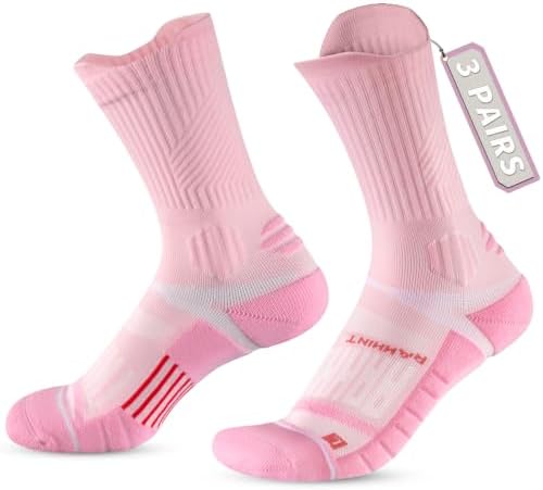 Rahhint Coolmax Kompressions-Laufsocken Damen Wandersocken 3 Paar Anti-Blasen Sportsocken Gepolstert Atmungsaktiv Größen 35-47