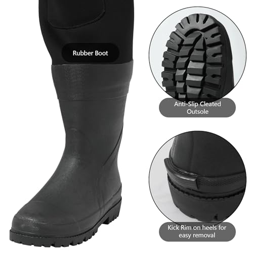 Cuissardes en néoprène imperméables avec bottes caoutchouc