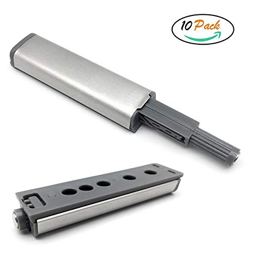 Preisvergleich Produktbild FUJIE 10 stück Türdämpfer Möbeltürdämpfer Push-open-system Dämpfer Puffer Federschnäpper für Tür Schranktür, Grau