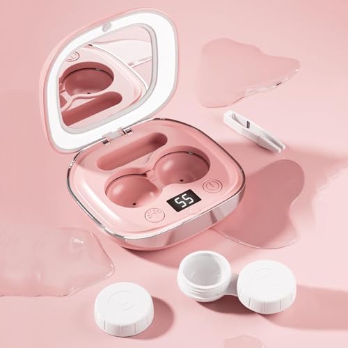 limpiadora de contactos, dispositivo de limpieza de lentes de contacto ultrasónico portátil | Dispositivo de cuidado visual diario recargable para vacaciones, hogar, dormitorio, exterior, viajes - imagen 8