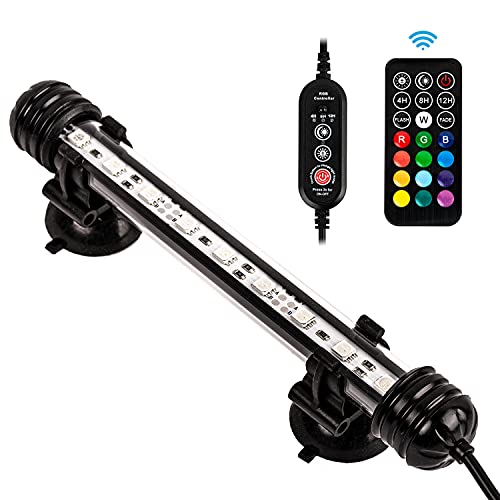 Ikefe 7.5" Timer Color Changing Led Fish Tank Aquarium Submersible Light With Remote/Colored Aquarium Led Tank Lights Fixture For Underwater Decorations, Plant Grow, Saltwater Freshwater Fish, Kt6007 #TOP18