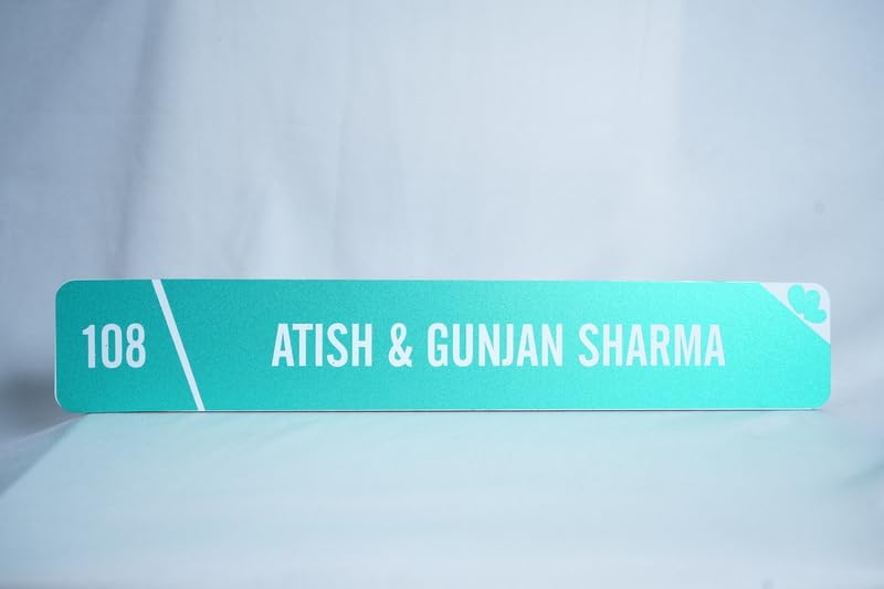 Anukiran creations | 12 x 2 Inch Personalized ACP Base Radium Name Plate | Glow Reflective Surface | Custom House & Office Door Sign-image-11