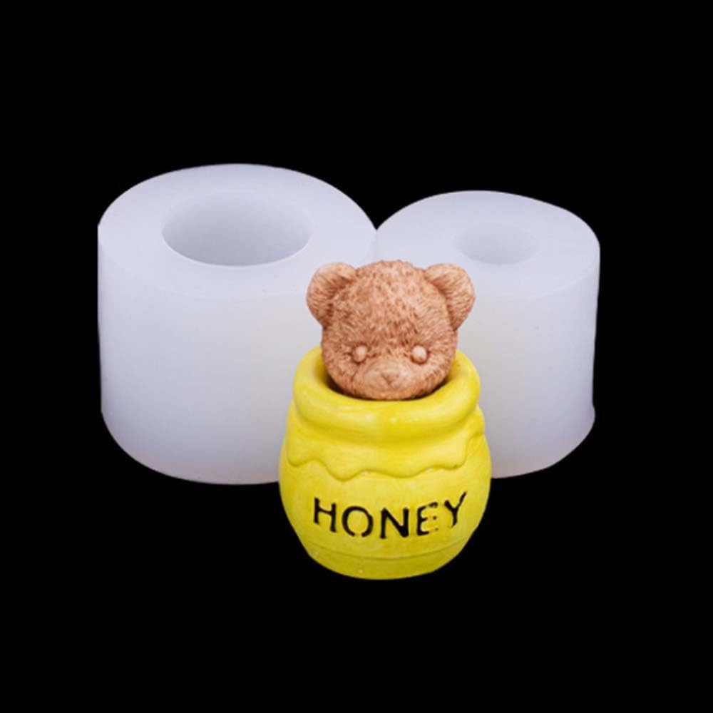 Molde de silicona 3D oso de miel y perro de teddy grande miniatura 1