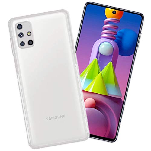 Image of Amazon Brand - Solimo Soft & Flexible Anti Dust Plug Back Cover for Samsung Galaxy M51 (Silicone | Transparent)