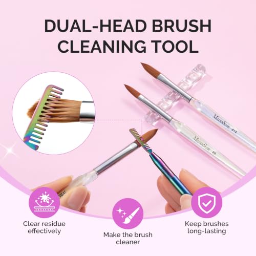 Image of MelodySusie Acrylic Nail Brush Set, Size 8,10,14 Transparent Nail Brushes