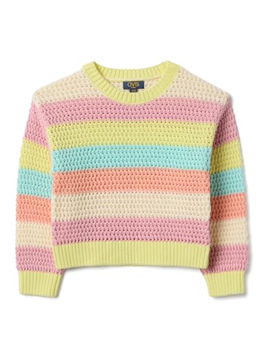 Pull en pur coton fille anti-irritation à rayures colorées vêtement confortable