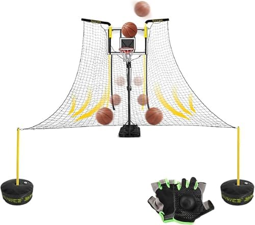 Portable Basketball Return Attachment - Rotatable Rebounder Device for Hoop with Net, Automatic Shot Returner for Gym & School, Ideal Basketball Training Aid