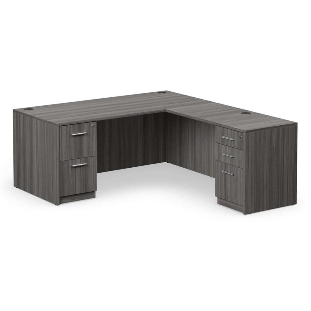 Reversible L Shaped Desk NBF - 66" W Gray Finish, Ergonomic Computer Desk, Corner Office Desk, Perfect Working PC Desk for Home Office