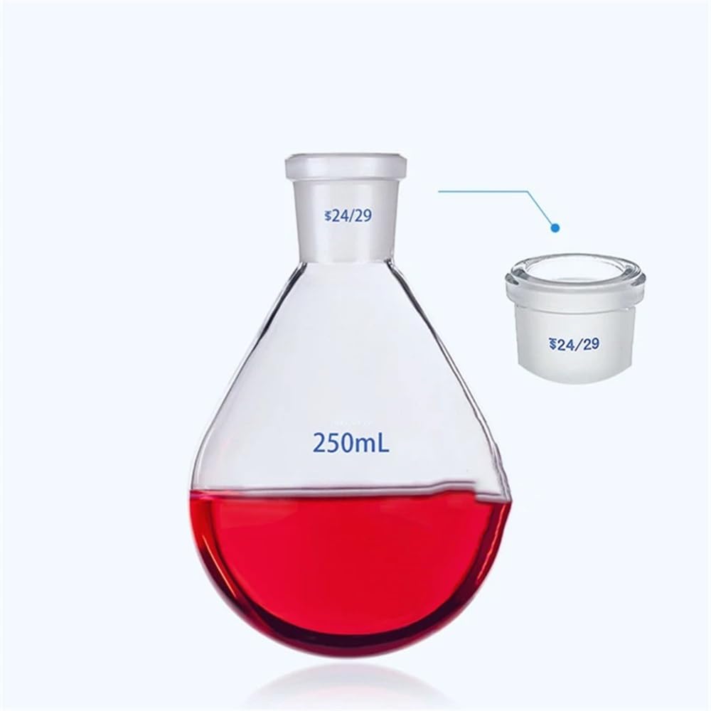 Cristalería de Laboratorio Matraz de vidrio de laboratorio de 50 ml a 2000 ml, n.° 19, n.° 24, n.° 29, boca esmerilada estándar, fondo ovalado.(2000ml celiber29)