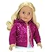 Sequin Detailed 18 Inch Doll Hoodie Hot Pink Sweatshirt Fits 18 Inch American Girl Dolls & More! Sequin Pink Doll Sweatshirt Hoodie
